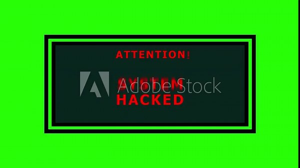 Glowing animation System hack security breach computer hacking warning message hacked alert. Motion graphics animation 4K resolution