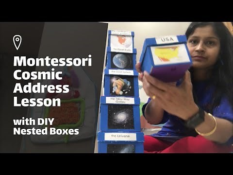 Montessori Cosmic Address Lesson with DIY Nested Boxes