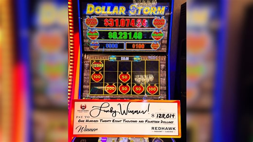 ‘Lightning hits’: Lucky guest takes home six figures after hitting the jackpot at Red Hawk
