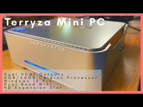 Terryza Mini Windows Pro PC, Celeron N3350, 4GB/64GB ROM, 2 HDMI outputs, Micro SD, expandable SSD!