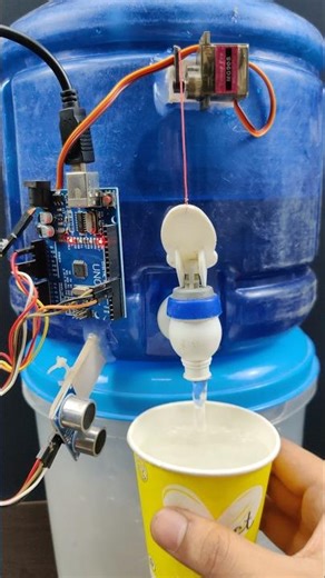 Automatic Water Tap with arduino UNO and ultrasonic sensor #watertap #arduinoproject #arduino