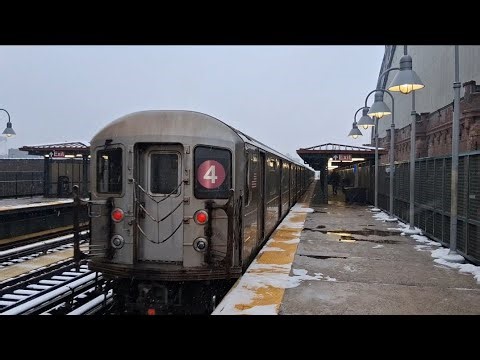 MTA Subway: R62A 4 Train action At Kingsbridge Road (With a Purple 4 Display!?)