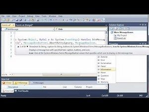 Visual Basic Tutorial - 40 - MessageBox Input Video Lecture | Mastering Visual Basic - Web Development