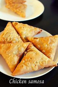 chicken samosa recipe, iftar snack - Yummy Indian Kitchen
