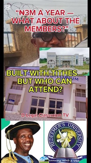 “₦3 MILLION FOR LAW?! 🤯 Can Ordinary RCCG Members Afford Redeemer’s University?”