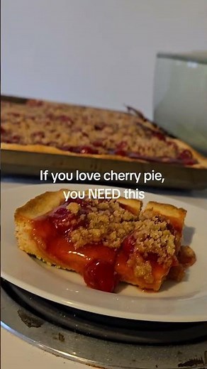 this cherry pie bar recipe is in the description!! 🍒 #cherrypie #dessert #dessertrecipe