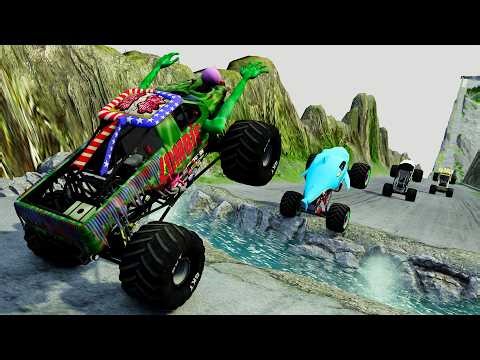 Monster Truck Madness! 🚀 High-Speed Jumps & Realistic Soft-Body Crashes | BeamNG.drive #014