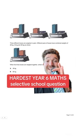 Chris from Rubix Learning | This maths question is the hardest year six selective math I’ve seen, can you answer this question? ￼#math #study #stem #studytok #exam | Instagram