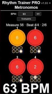 63 BPM Sextuplets #sextuplets #63bpm #metronome #rhythmtrainer #metronome #metronomos