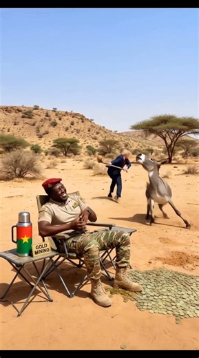 Trump hit the thermos and Ibrahim Traore Sleeping in Desert 🏜 #shortsfeed #satire