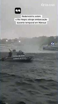 Whirlwind over the Rio Negro hits boat during storm in Manaus