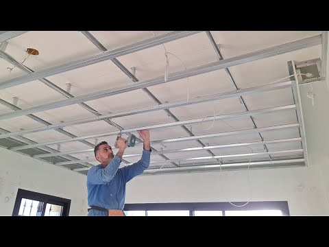 The easiest way to install a gypsum board ceiling, step by step