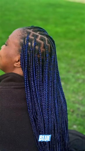 Blue knotless braids #braids #braidsvideo #viralshort #naturalhairbraids #growthmindset