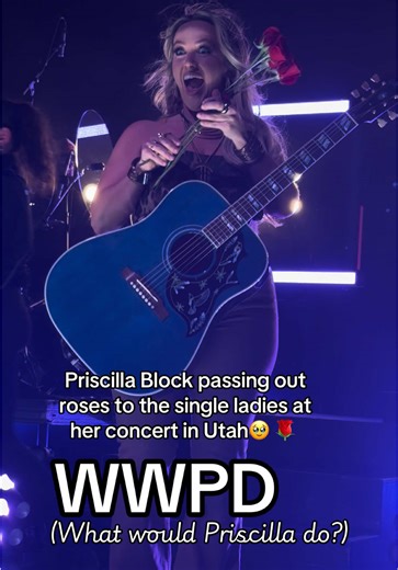 Priscilla Block Surprises Fans with Roses at Concert