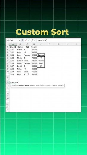 Custom Sort Like a PRO in Excel