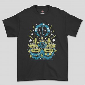Cartoon Alien Group Claw Machine T-shirt With Stars, Toy Story Little Green Men and Stitch Parody - Etsy