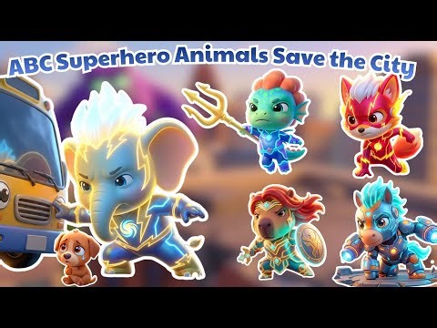 Superhero Animals Rescue Babies & Defeat Monsters! | ABC Song A–Z