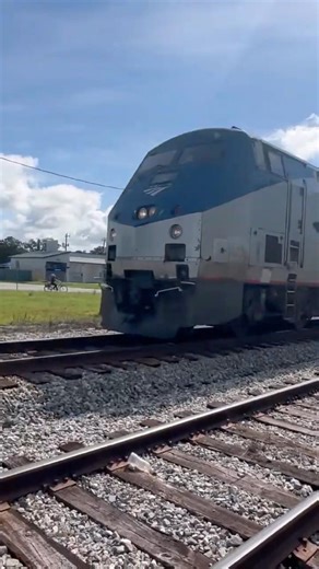 Amtrak train passing by with squeaky horn! (archive)