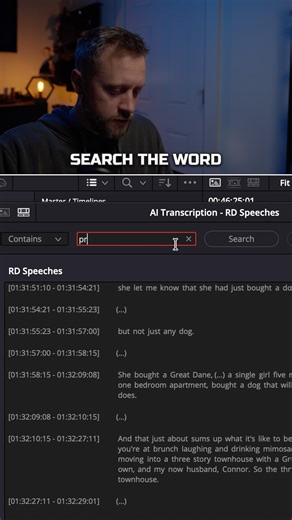 Text-Based Video Editing in DaVinci Resolve (AI Transcription)