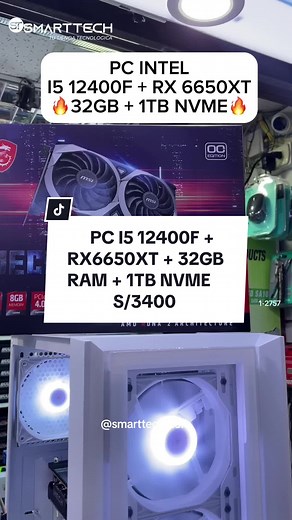 Configuración PC Gamer Intel Core i5 12400F RX 6650XT