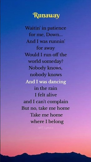 Runaway - Aurora Song Lyrics #lyricsvideo #runaway #aurora #song