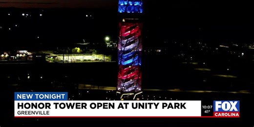 Residents react to Honor Tower lighting at Unity Park in Greenville