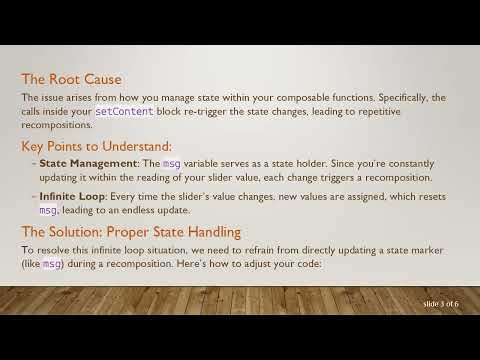 Understanding the Slider Loop Issue in Android Jetpack Compose