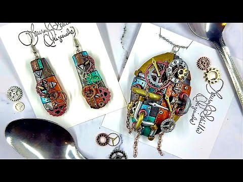POLYMER CLAY STEAMPUNK JEWELRY TUTORIAL: STEAMPUNK SPOON JEWELRY