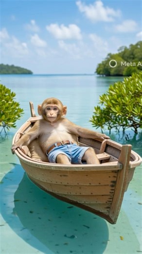 Beach day 🏖️ #monkey #funny #cute #cartoonvideo #baby #comedy #cartoon