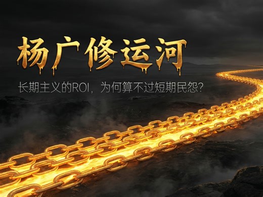 杨广修运河：长期主义的ROI，为何算不过短期民怨？折现率陷阱