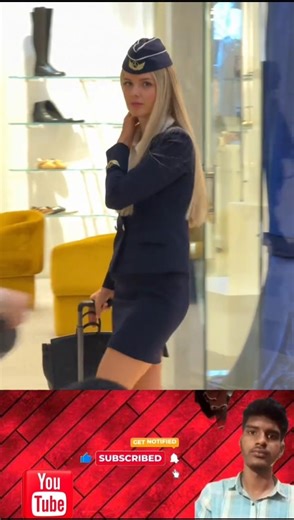 🌟✈️Airport Walk Style | Air Hostess Entry & Public Reactions #fashiontrends #youtubeshorts