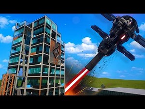 Orbital Cannon Destroys Lego Tower in Brick Rigs Gameplay!
