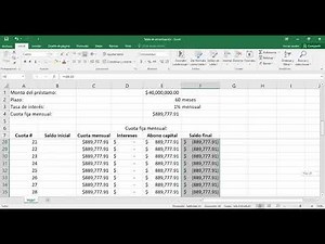 Cuota préstamo y tabla de amortización