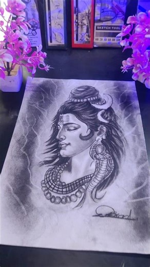 Mahadev ji 🙏❤️🥹 #myartistlife #drawing #workingartist #mahadev #mahakal