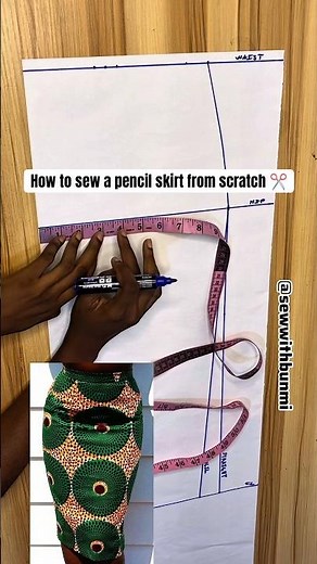 Simple pencil skirt tutorial | Basic skirt pattern . #sewing101 #sewingforbeginners #pencilskirt