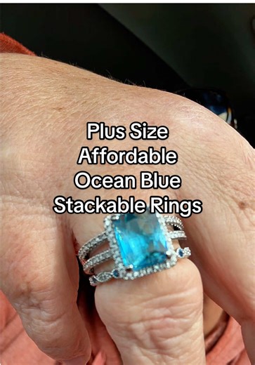This three-piece set of plus size friendly stackable rings, best costume jewelry, but absolutely gorgeous. It’s one of those special occasion pieces.#plussizejewelry #stackablerings