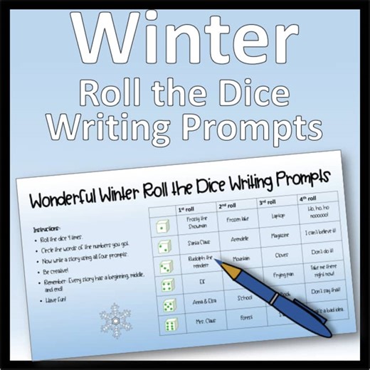 Writing Prompts for Winter After Winter Break Writing Activity