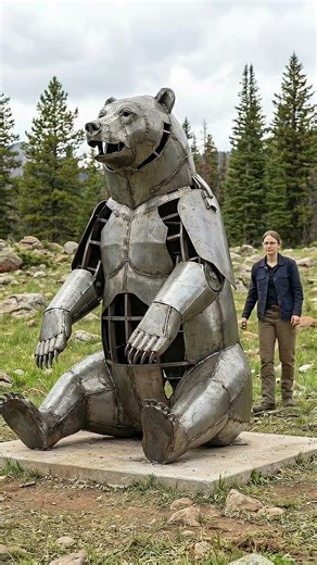 Giant Metal Grizzly Bear Build | Full Stand Mechanical Reveal