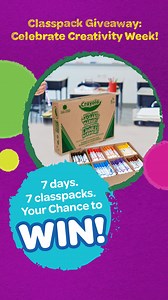 Countdown to Creativity Week is ON! 🚀 We’re giving away a Crayola Classpack every. single. day. Just sign up to enter & unlock: ✔️ FREE video activities featuring celebrity creators ✔️ Downloadable Thinking Sheets & resources ✔️ Even more daily giveaways for your classroom PLUS… It’s a celebration your whole school will want to be part of. Don’t miss out! Let’s make this the most creative week ever! 🔗Click the link in bio to sign up! #CrayolaCreativityWeek #StayCreative | Crayola Education