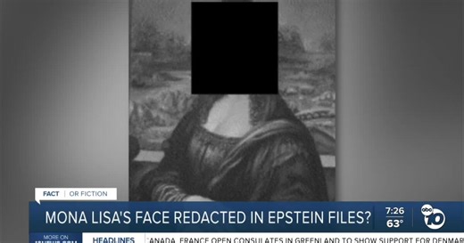 Fact or Fiction: Mona Lisa's face has been redacted in the Epstein Files?