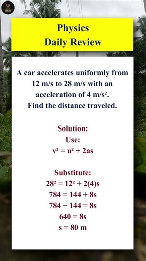 Dynamics Problem | Distance from Velocity Equation #shorts