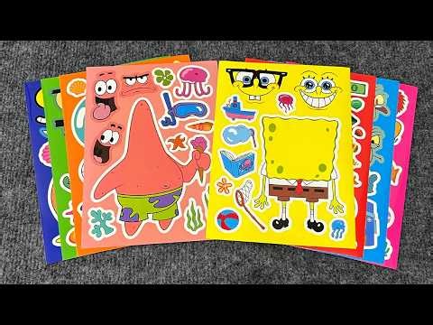 14 Minutes Satisfying🧽Decorate with Sticker Book SpongeBob SquarePants💦스티커북으로 장식하기🌈Unicorn Paper
