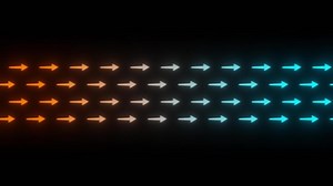 Hot and Cold Airflow Animation. Temperature Gradient with Arrows. 4K