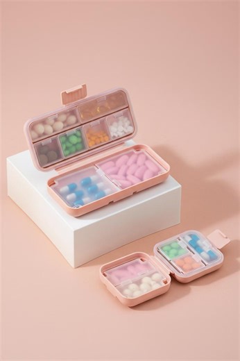 Portable Pill Box Organizer, Plastic Multi-slot Travel Medicine Case | Solid Color Daily Vitamins Holder for Easy Sorting, Home and Office - Etsy