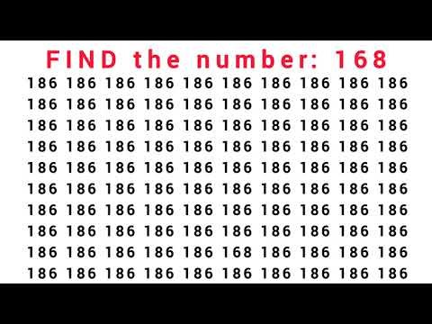 Find the number: 168. Test your eyes. Focus your mind. Sharpen your eyes. Number Challenge.