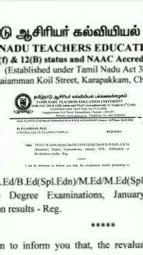 TNTEU-B.Ed/B.Ed(Spl.Edn) M.Ed/M.Ed(Spl.Edn),B.Sc,B.A., B.Ed(Semester) DegreeExam, Jan-2026 published