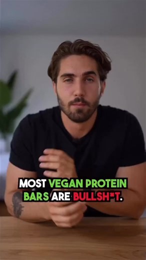 Fritz Horstmann | Vegan Coach on Instagram: "❌ Most Vegan Protein Bars are BS Because the ratio of protein:calories is completely off! You can‘t tell me it‘s smart to waste 300 calories on a 13g protein amount.. So with protein bars look for a 1:10 ratio in protein:calories. It‘ll keep your calories aligned with your goals 🌱💪"