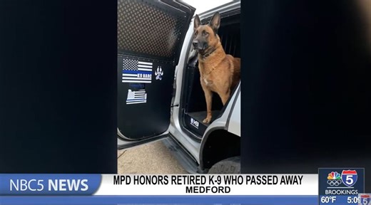 Medford PD honors retired K-9 who passed away - KOBI-TV NBC5 / KOTI-TV NBC2