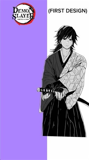 Demon slayer characters and their first design 💀 #anime #shorts #demonslayer