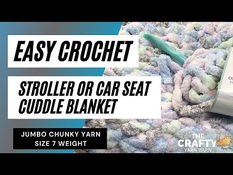 How to Crochet a Baby Blanket with Jumbo Yarn | Stroller / Car Seat Cuddle Baby Blanket
